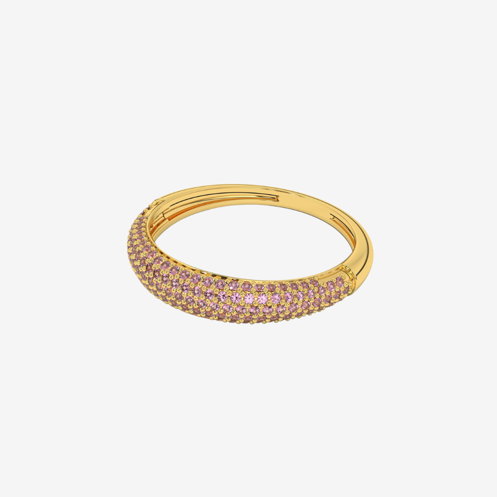 "Nilly" Dôme Pavé Diamond Ring - Pink - - Jewelry - Goldie Paris Jewelry - Pavé Ring stackable statement