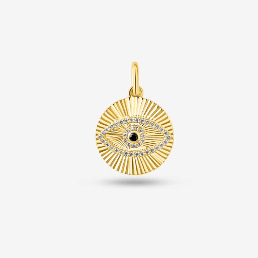 Evil Eye Fluted Medallion Pendant