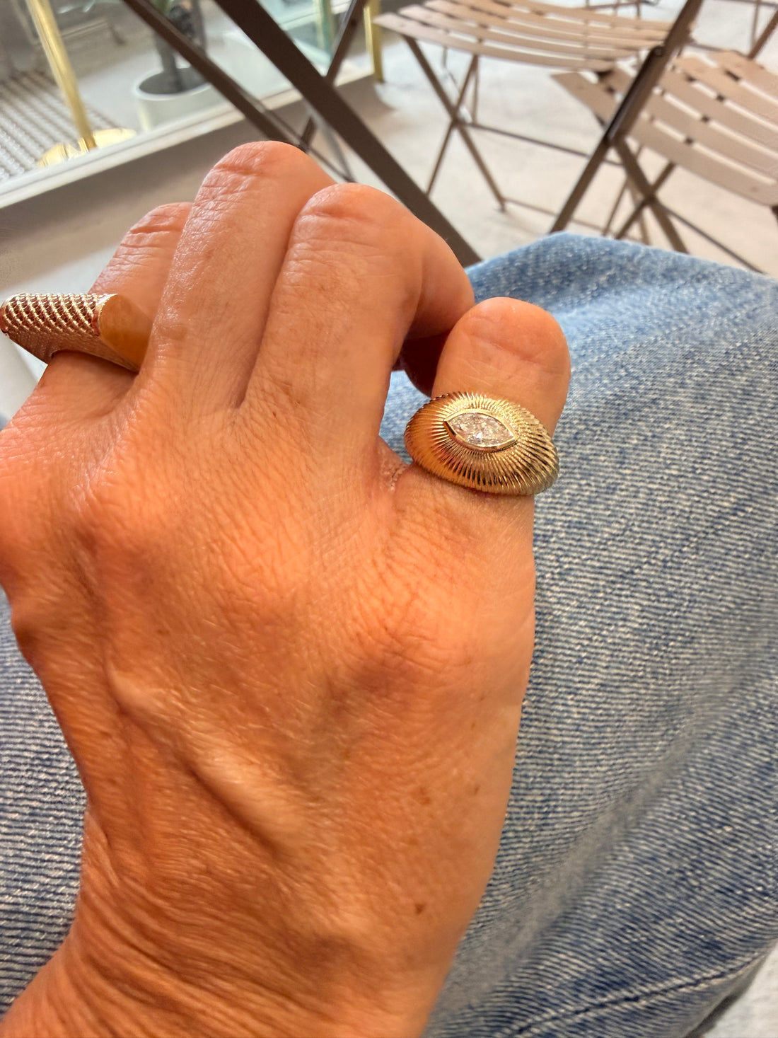 Siena Fluted Dome Diamond Ring