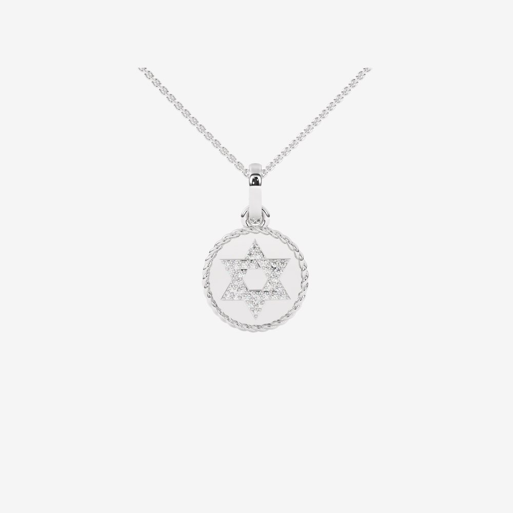Reversible Star of David Pendant/ Necklace - 14k White Gold - Jewelry - Goldie Paris Jewelry - Evil Eye Pendant