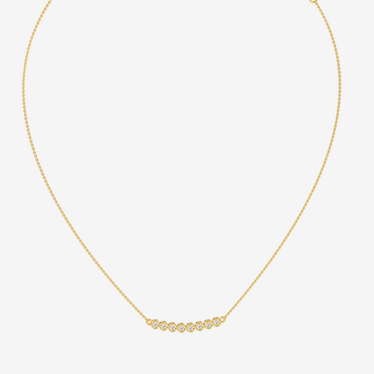 8 Diamonds Bezel Set Necklace - - Jewelry - Goldie Paris Jewelry - Bezel Necklace