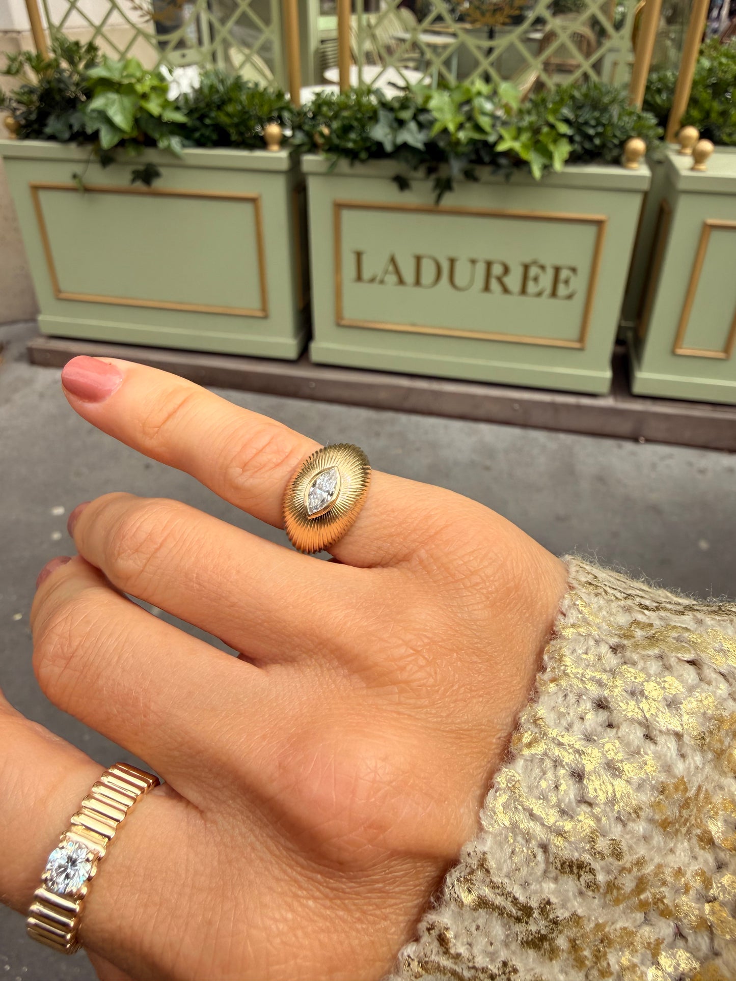 Siena Fluted Dome Diamond Ring