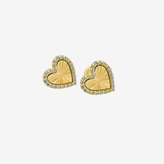 Heart Fluted Diamond Earrings