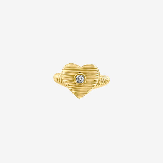 Charlie Heart Fluted Diamond Ring