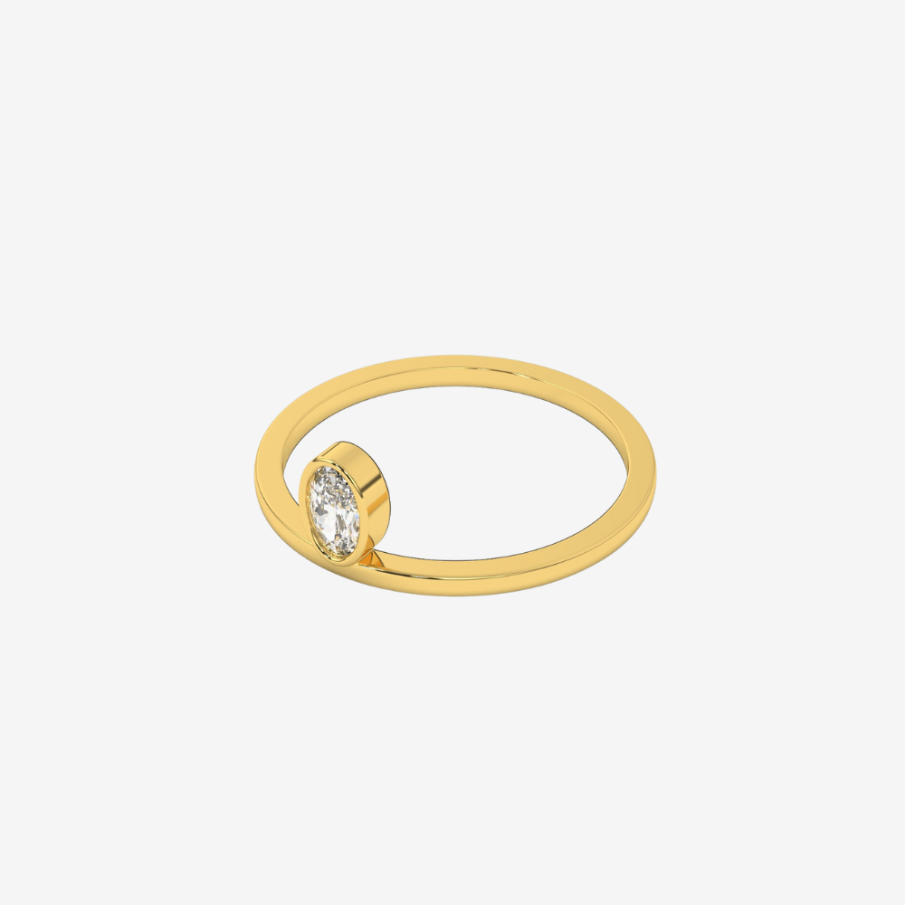 "Lou" Oval diamond stackable ring - - Jewelry - Goldie Paris Jewelry - Ring