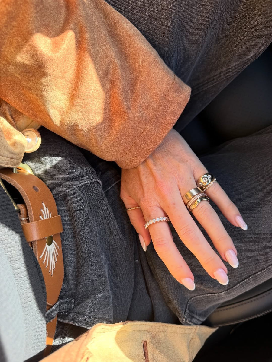 Calli Gypsy-Set Chunky Diamond Ring - - Jewelry - Goldie Paris Jewelry - Moms Ring