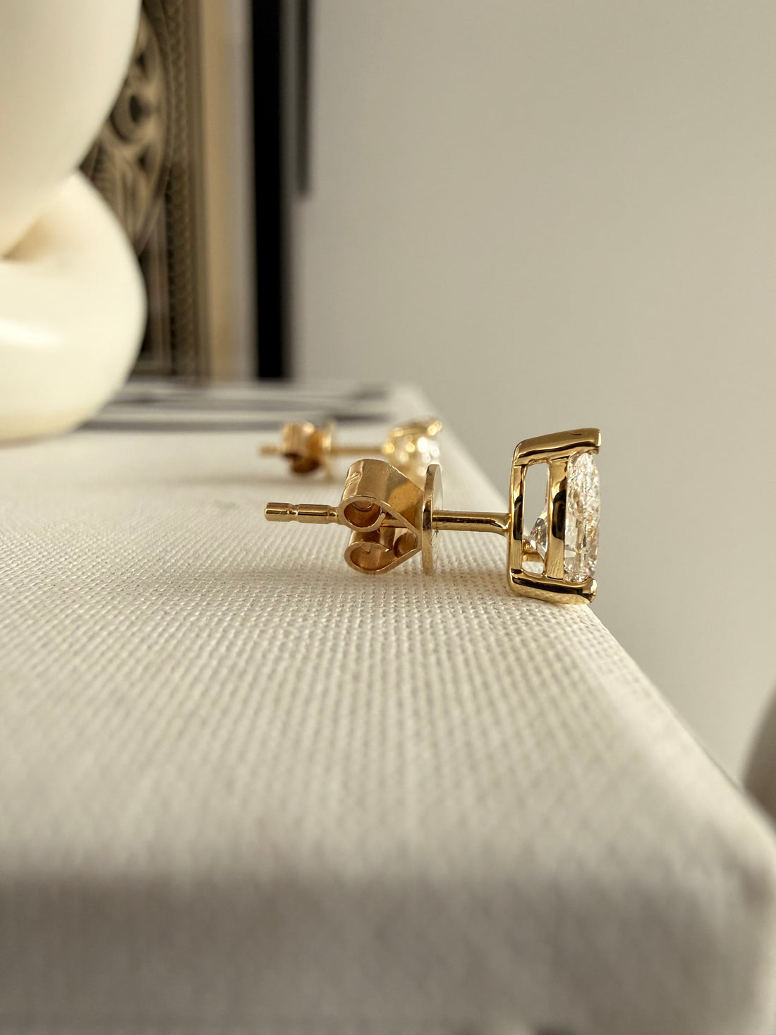 1.5ct Oval Diamond Stud Earrings• 9k Solid Yellow Gold • Pair