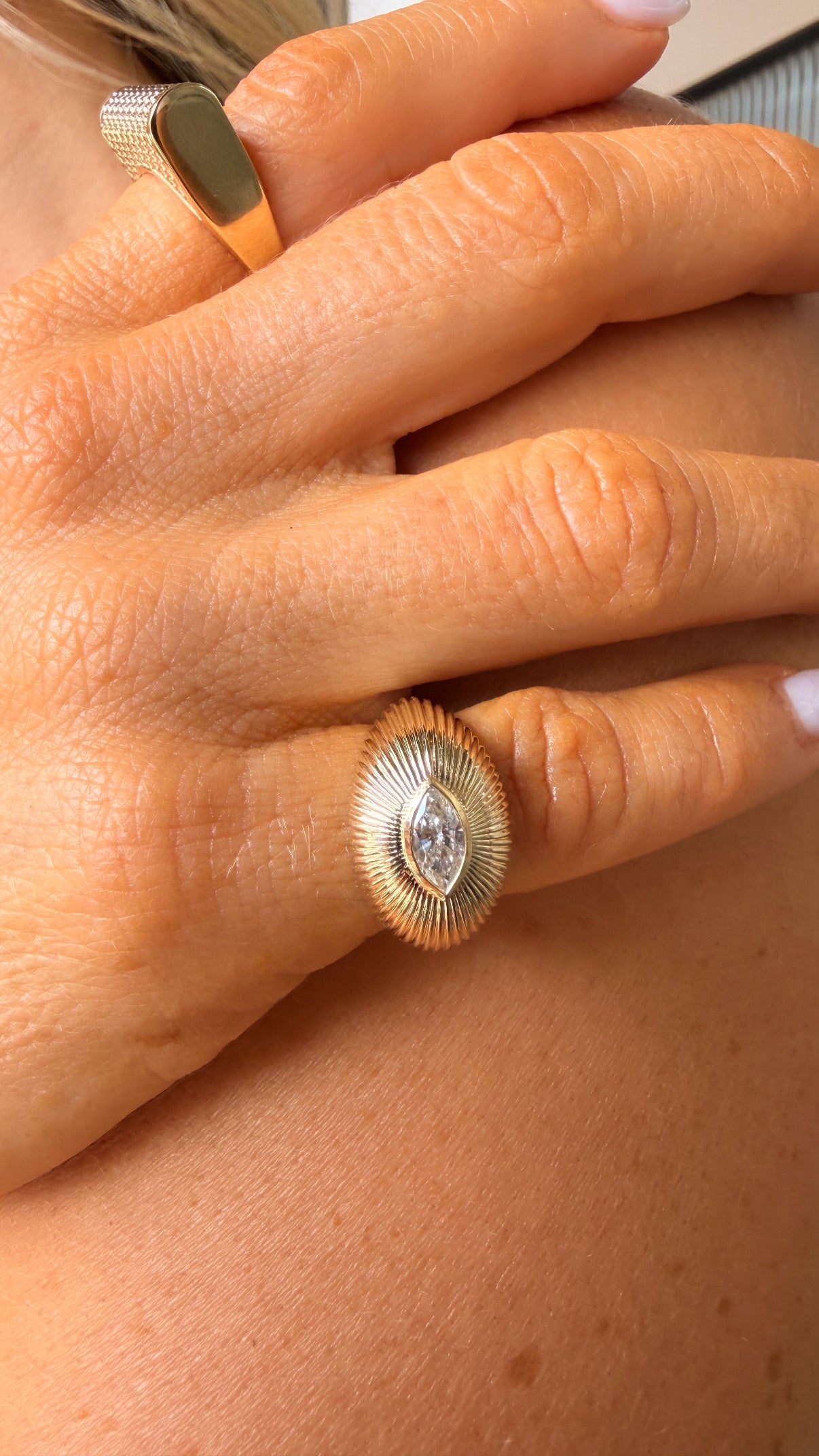 Siena Fluted Dome Diamond Ring