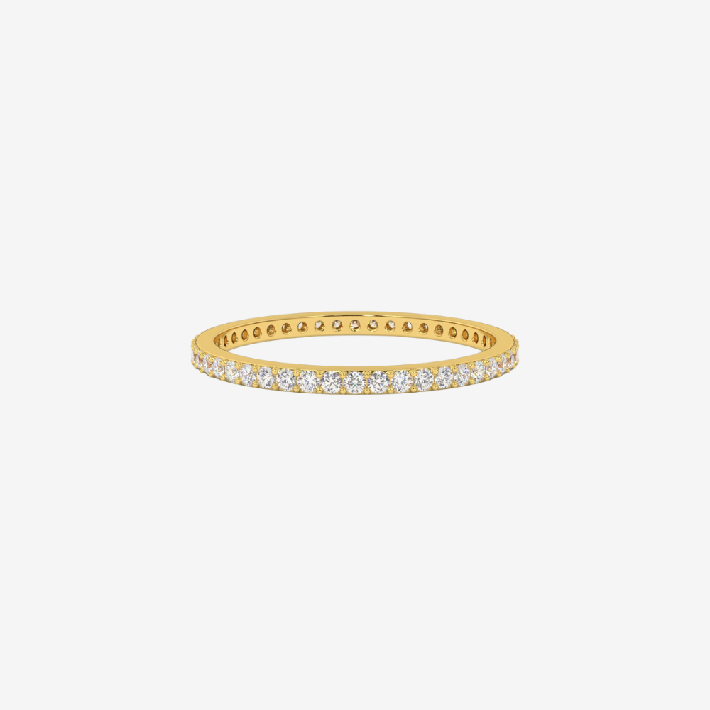 "Eliza" Stackable Pavé Diamond Eternity Ring - 14k Yellow Gold - Jewelry - Goldie Paris Jewelry - Ring