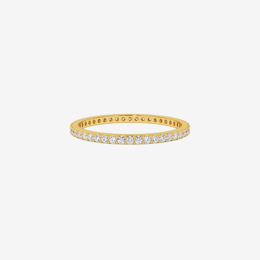 "Eliza" Stackable Pavé Diamond Eternity Ring - 14k Yellow Gold - Jewelry - Goldie Paris Jewelry - Ring