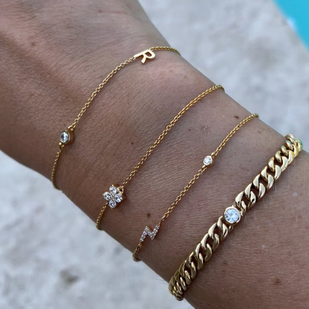 Initials and Diamond Bracelet - - Jewelry - Goldie Paris Jewelry - Bracelet Moms