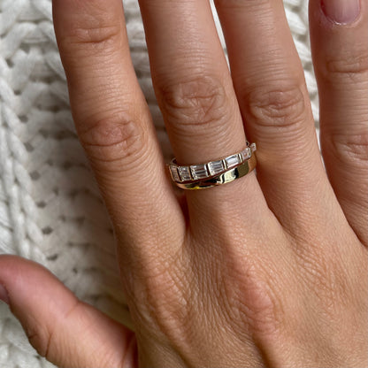 "Mia" Baguette Spiral Diamond Ring - - Jewelry - Goldie Paris Jewelry - Baguette Ring statement