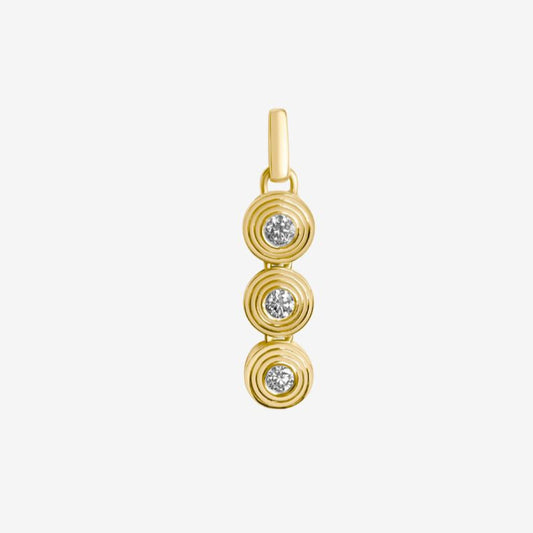 3 diamonds fluted pendant