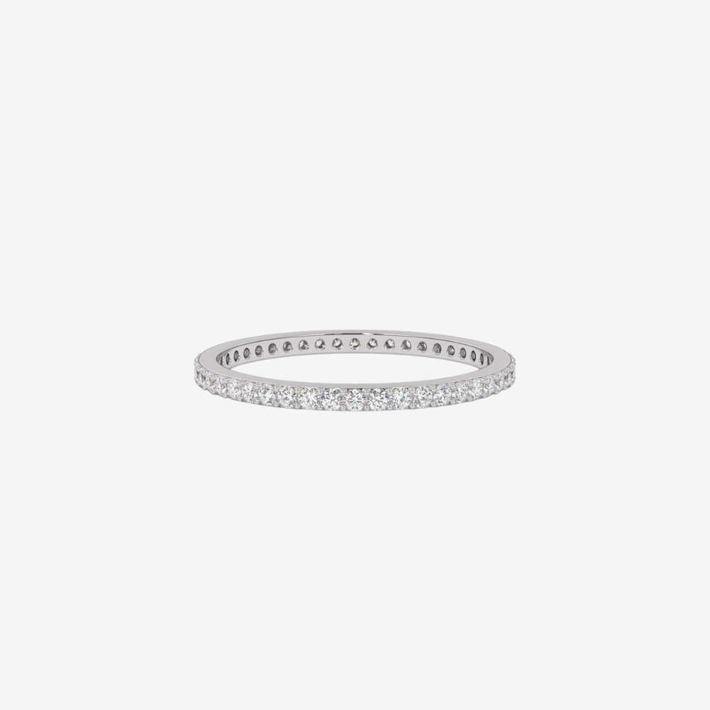 "Eliza" Stackable Pavé Diamond Eternity Ring - 14k White Gold - Jewelry - Goldie Paris Jewelry - Ring