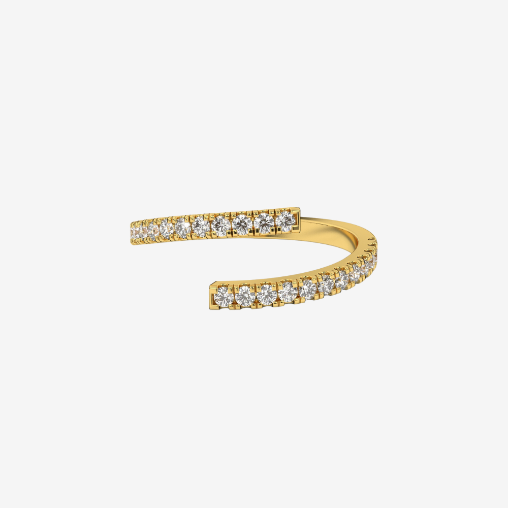 "Lauren" Pavé Spiral Diamond Ring - 14k Yellow Gold - Jewelry - Goldie Paris Jewelry - Ring