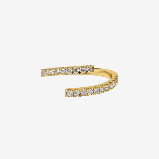 "Lauren" Pavé Spiral Diamond Ring - 14k Yellow Gold - Jewelry - Goldie Paris Jewelry - Ring statement
