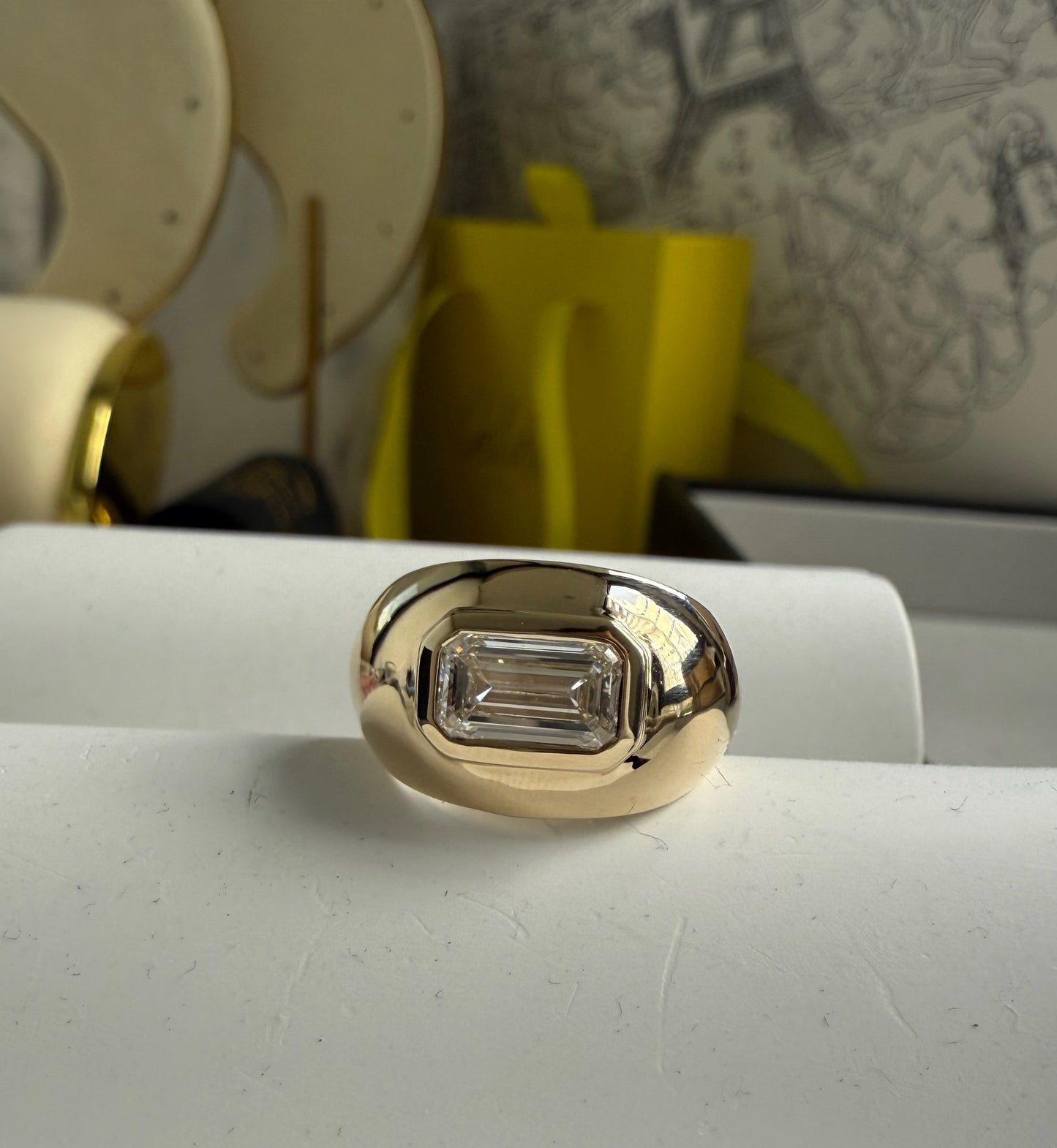 Naya Cloud Ring- Emerald cut Diamond