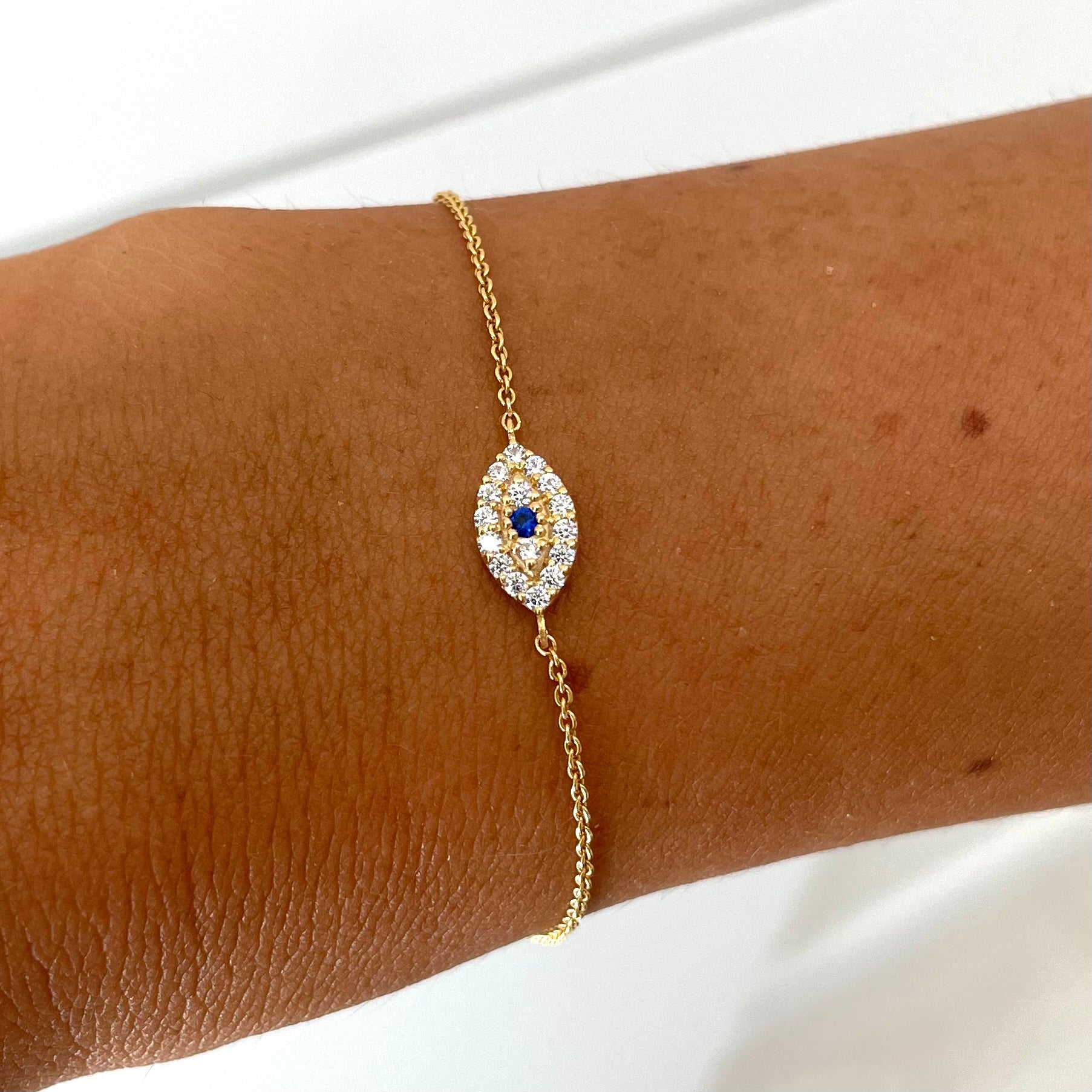 Evil Eye Diamonds Bracelet - - Jewelry - Goldie Paris Jewelry - Blue Bracelet