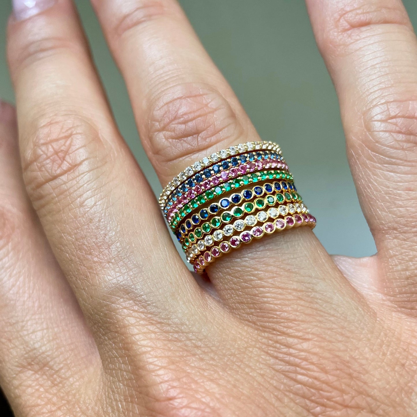 "Eliza" Stackable Pavé Diamond Eternity Ring - - Jewelry - Goldie Paris Jewelry - Ring stackable
