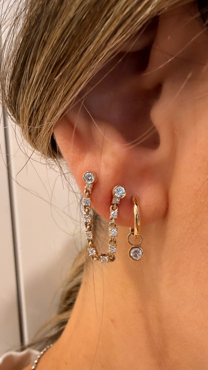 Liana stud chains diamonds Earring
