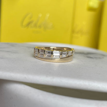 "Mia" Baguette Spiral Diamond Ring - - Jewelry - Goldie Paris Jewelry - Baguette Ring statement