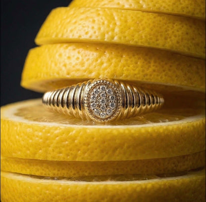 Rachel Fluted Diamond Ring - - Jewelry - Goldie Paris Jewelry - Ring