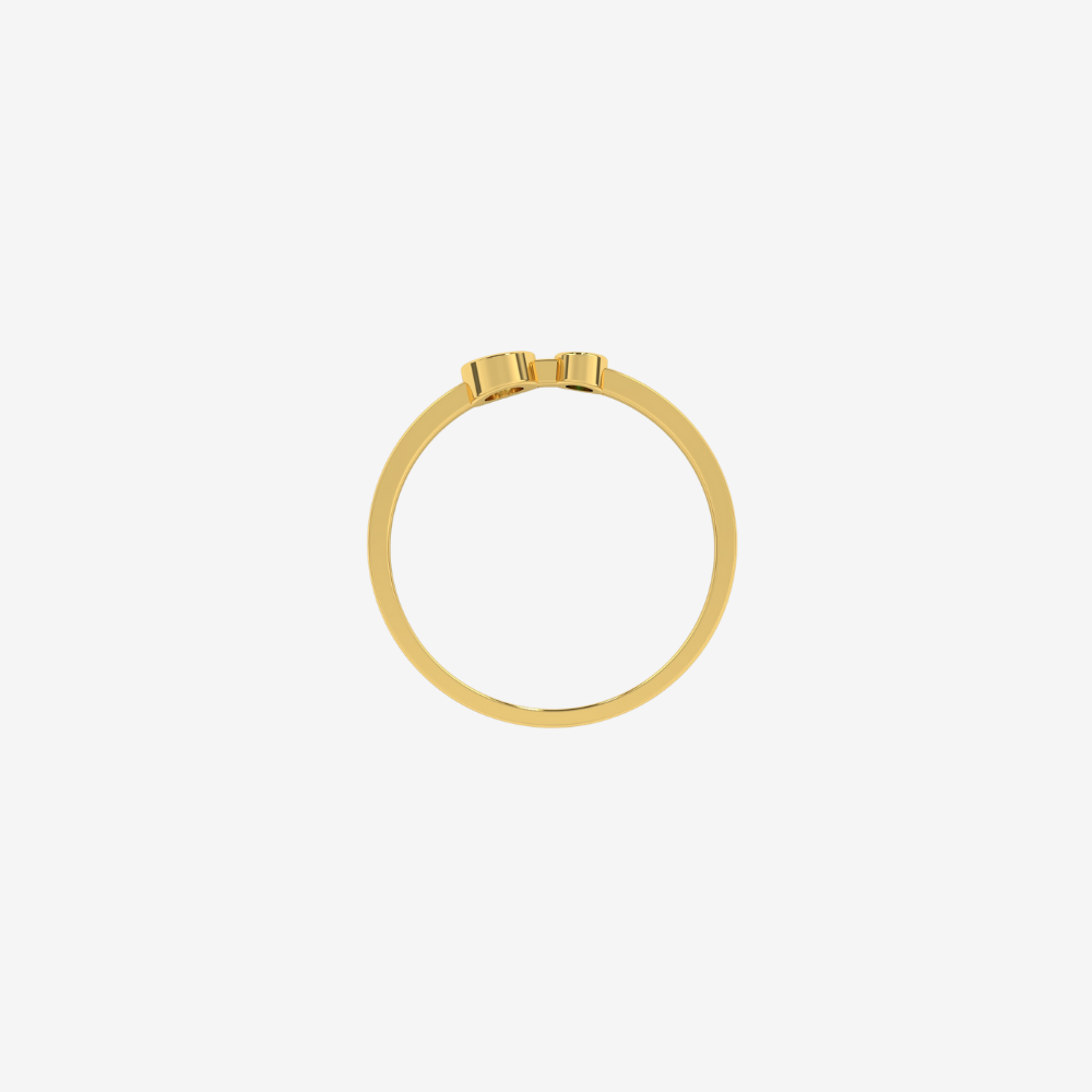 "Jude" Two Bezel set diamond Ring- Green - - Jewelry - Goldie Paris Jewelry - Bezel Ring
