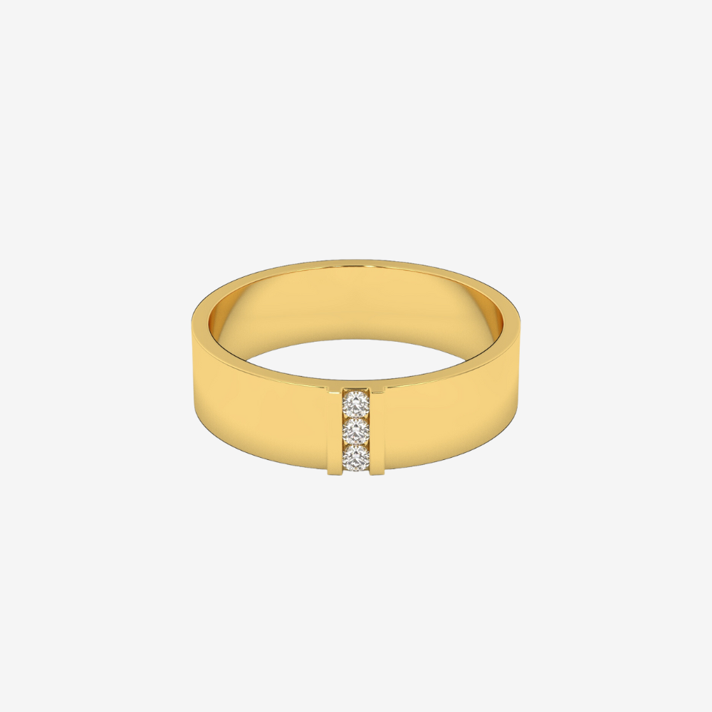 "Liv" 3 Diamonds Eternity Band - 14k Yellow Gold - Jewelry - Goldie Paris Jewelry - Ring
