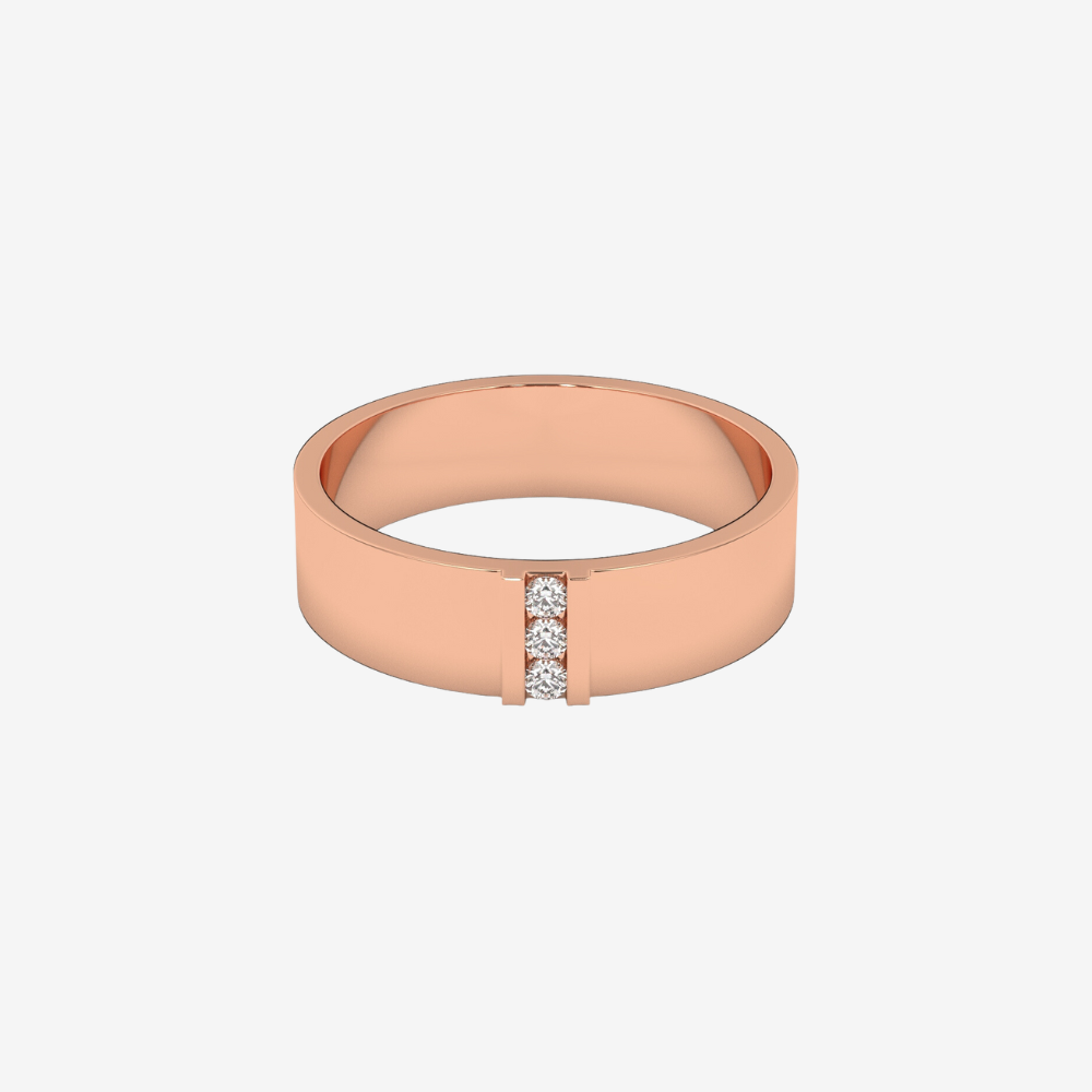 "Liv" 3 Diamonds Eternity Band - 14k Rose Gold - Jewelry - Goldie Paris Jewelry - Ring stackabe statement