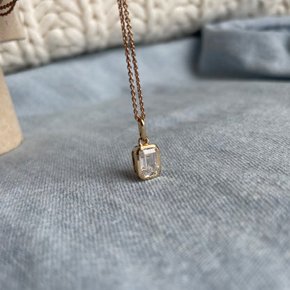Radiant-cut Diamond Pendant - - Jewelry - Goldie Paris Jewelry - Pendant