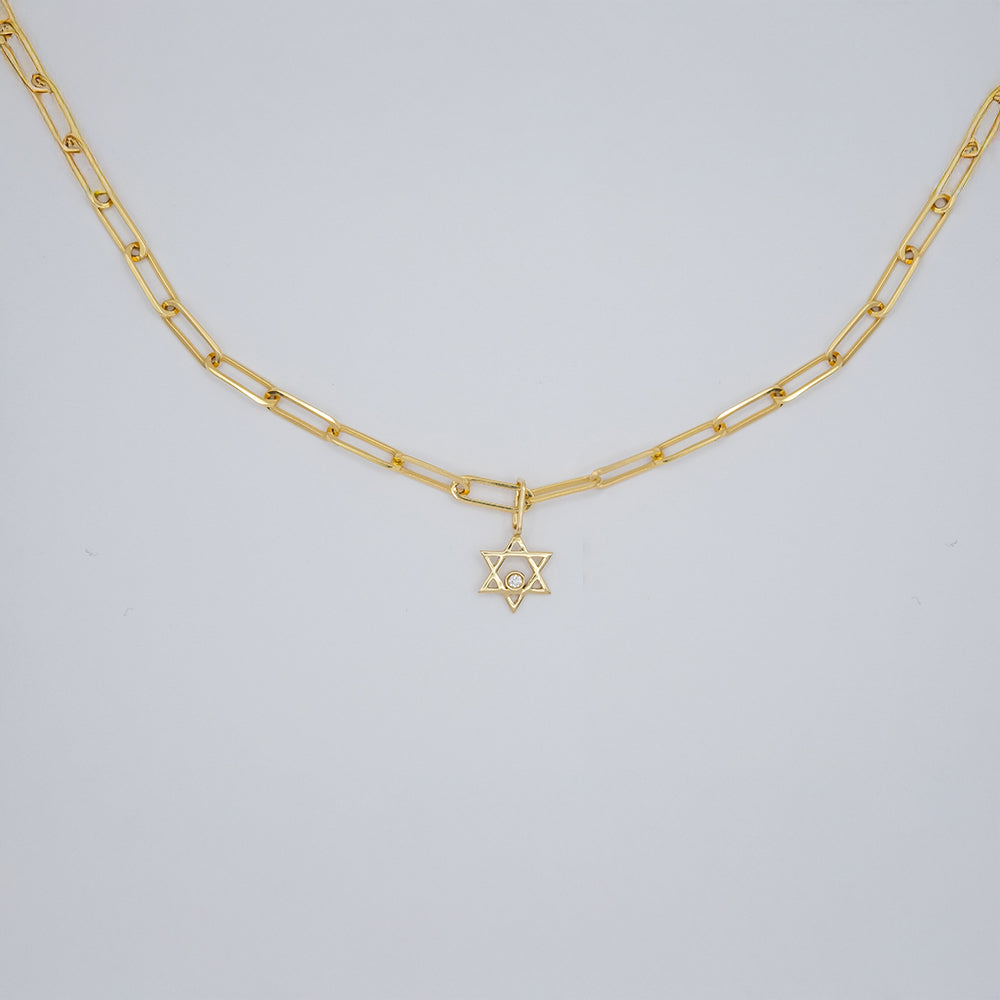 Star of David with Diamond Pendant/Charm