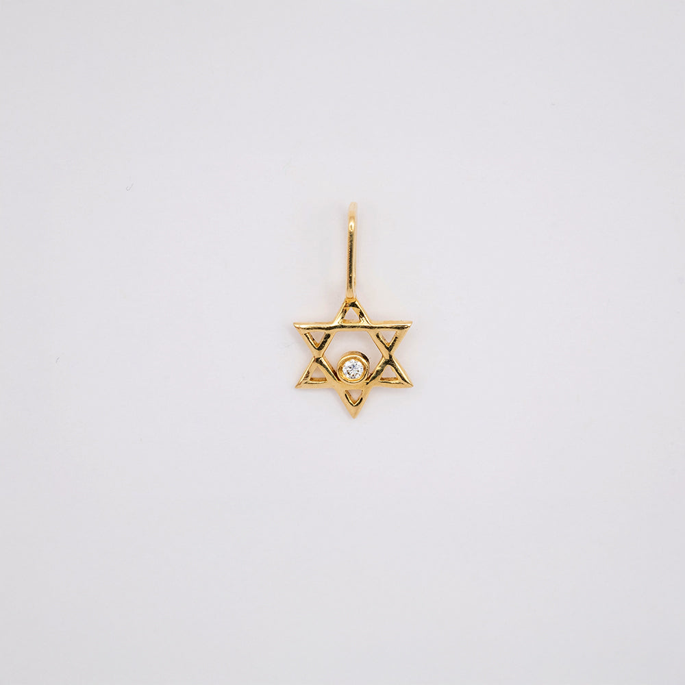 Star of David with Diamond Pendant/Charm