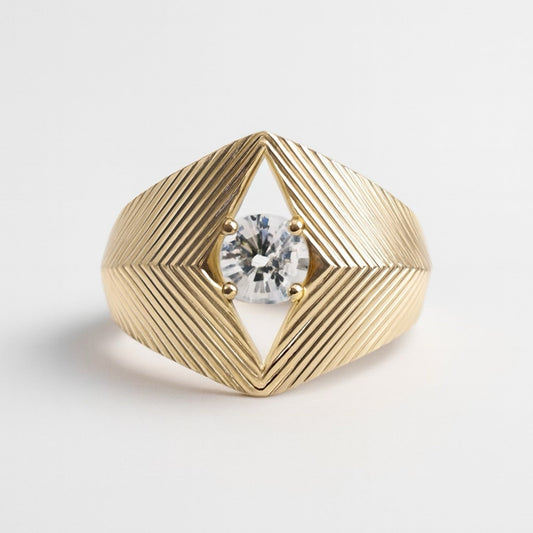 Yasmine Fluted Diamond Ring