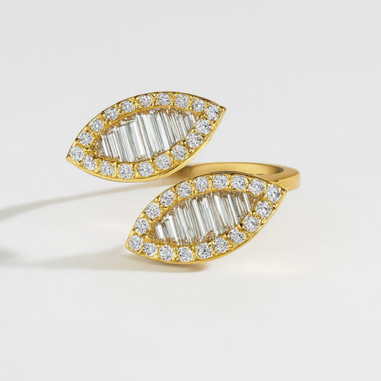 Julie Double Leaf Diamond Ring