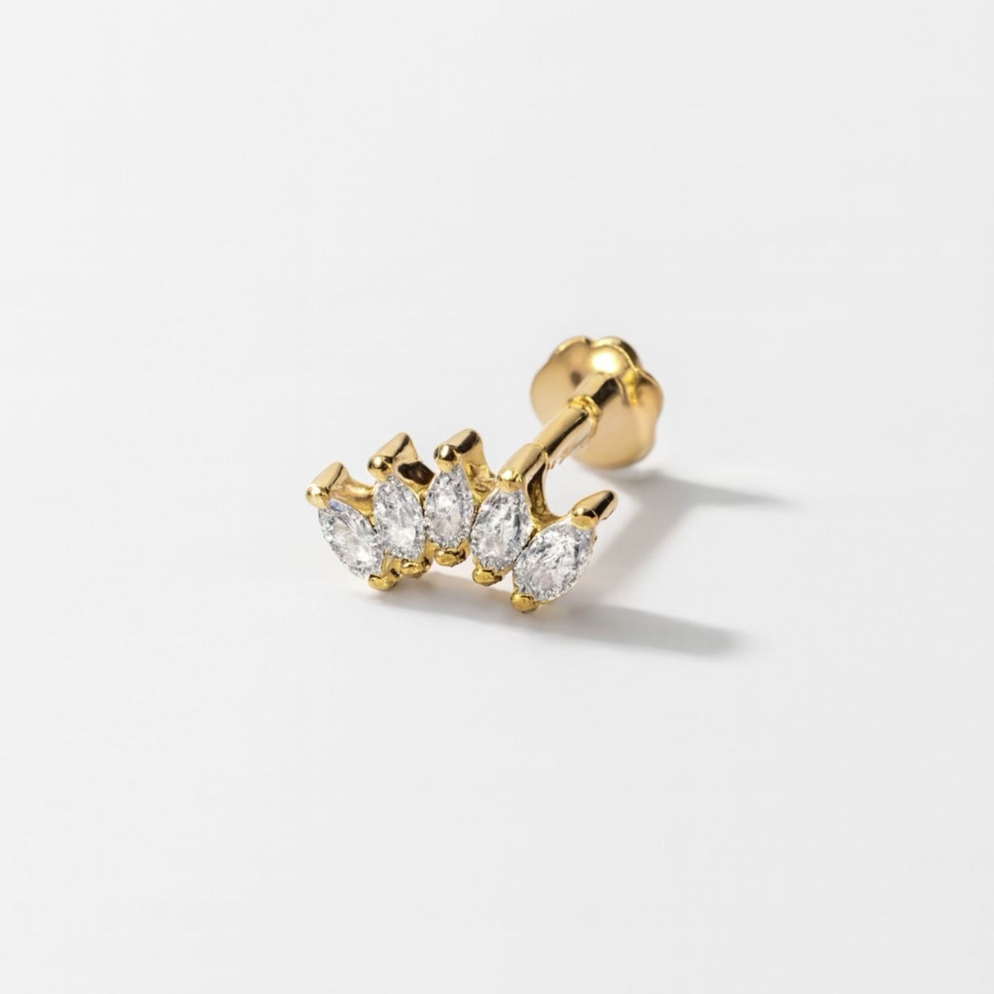 Marquise Crown Flat-Back Stud