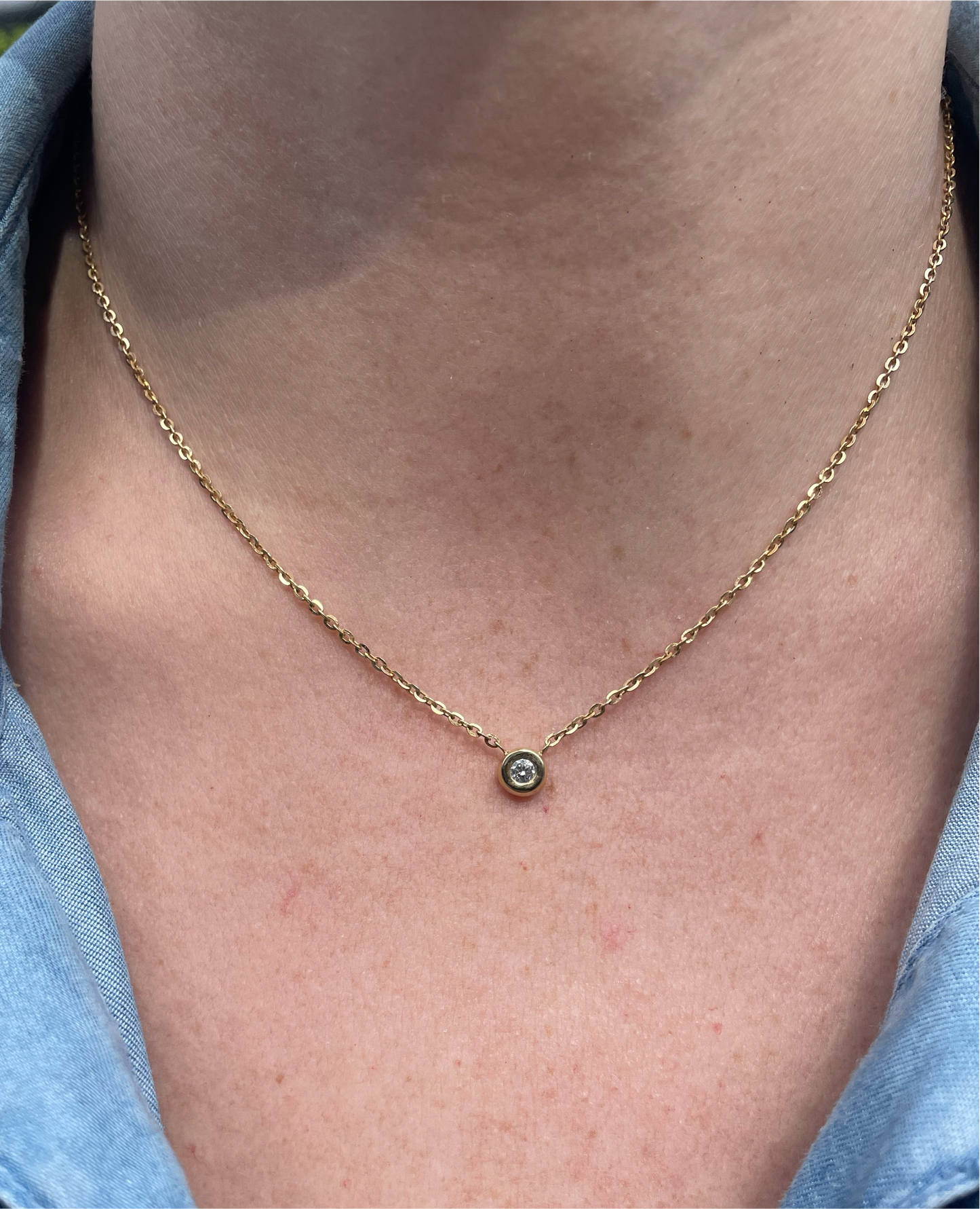 "Tilly" Bubble bezel Diamond Necklace