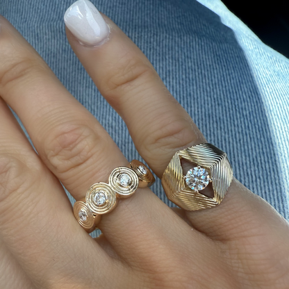 Yasmine Fluted Diamond Ring