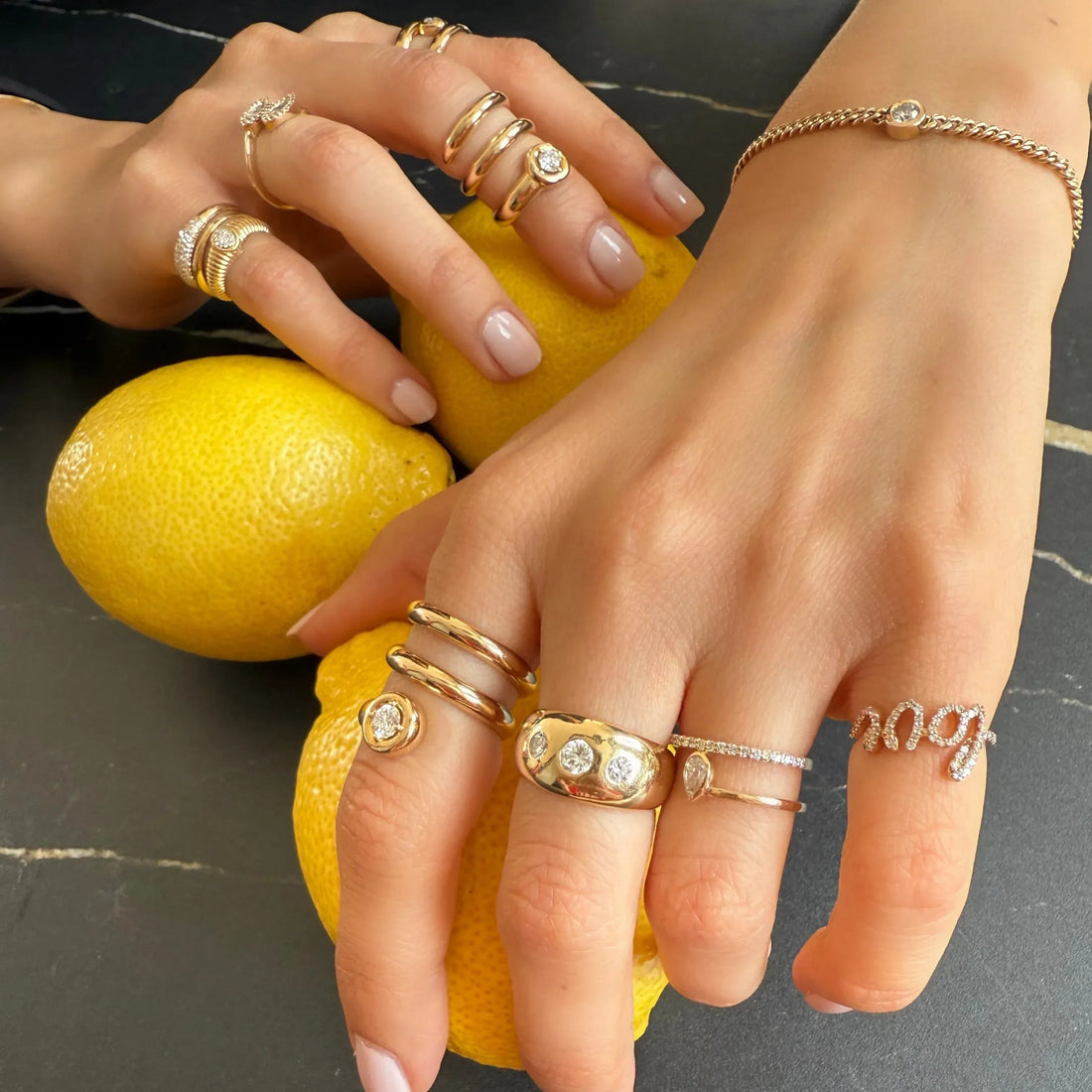 Calli Gypsy-Set Chunky Diamond Ring