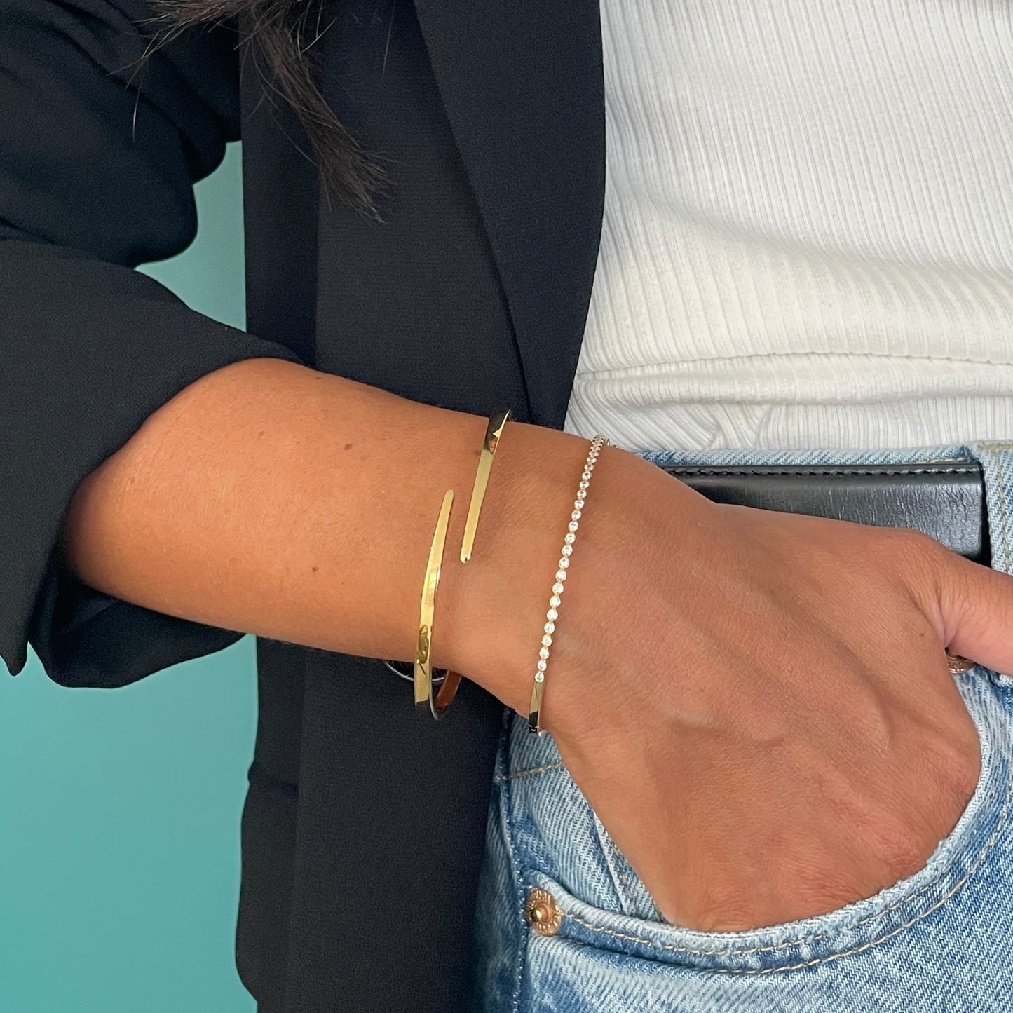 Open Wrap Solid Gold Bangle - - Jewelry - Goldie Paris Jewelry - Bracelet