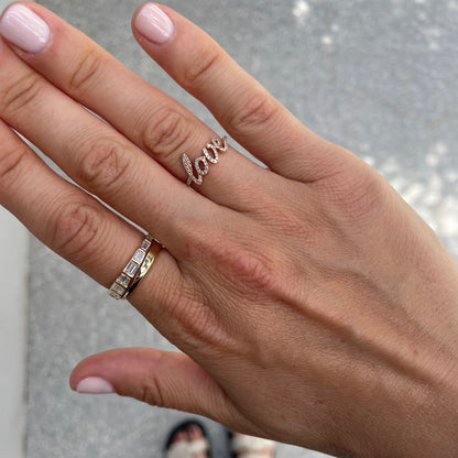 "Mia" Baguette Spiral Diamond Ring - - Jewelry - Goldie Paris Jewelry - Baguette Ring statement