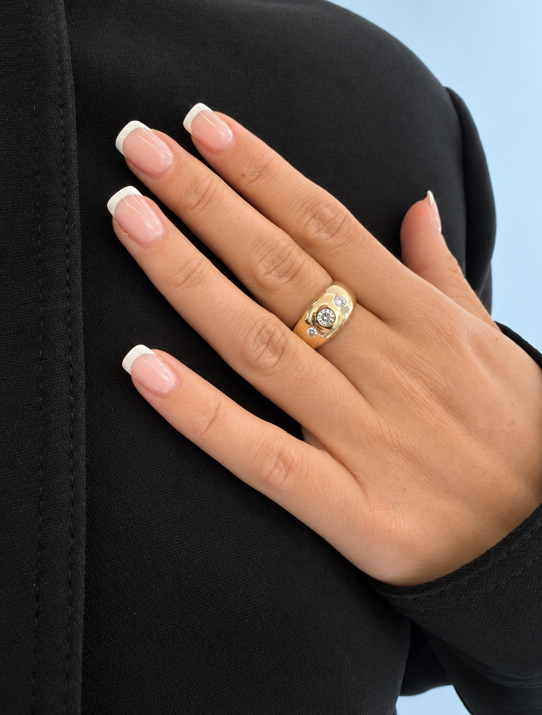 Calli Gypsy-Set Chunky Diamond Ring - - Jewelry - Goldie Paris Jewelry - Moms Ring