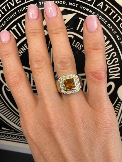 Gourmandise Signet Ring Citrine• 9K Solid Gold