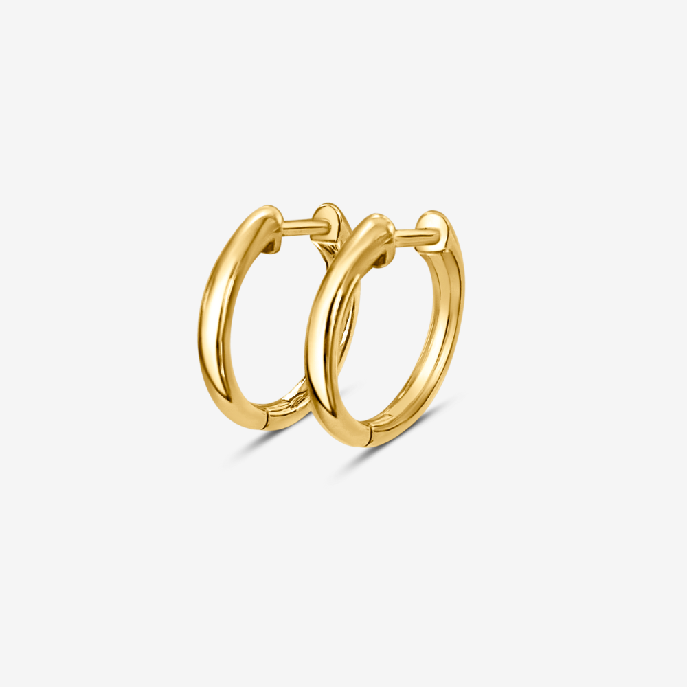 "Nova" Solid Gold Huggies Hoops Earrings