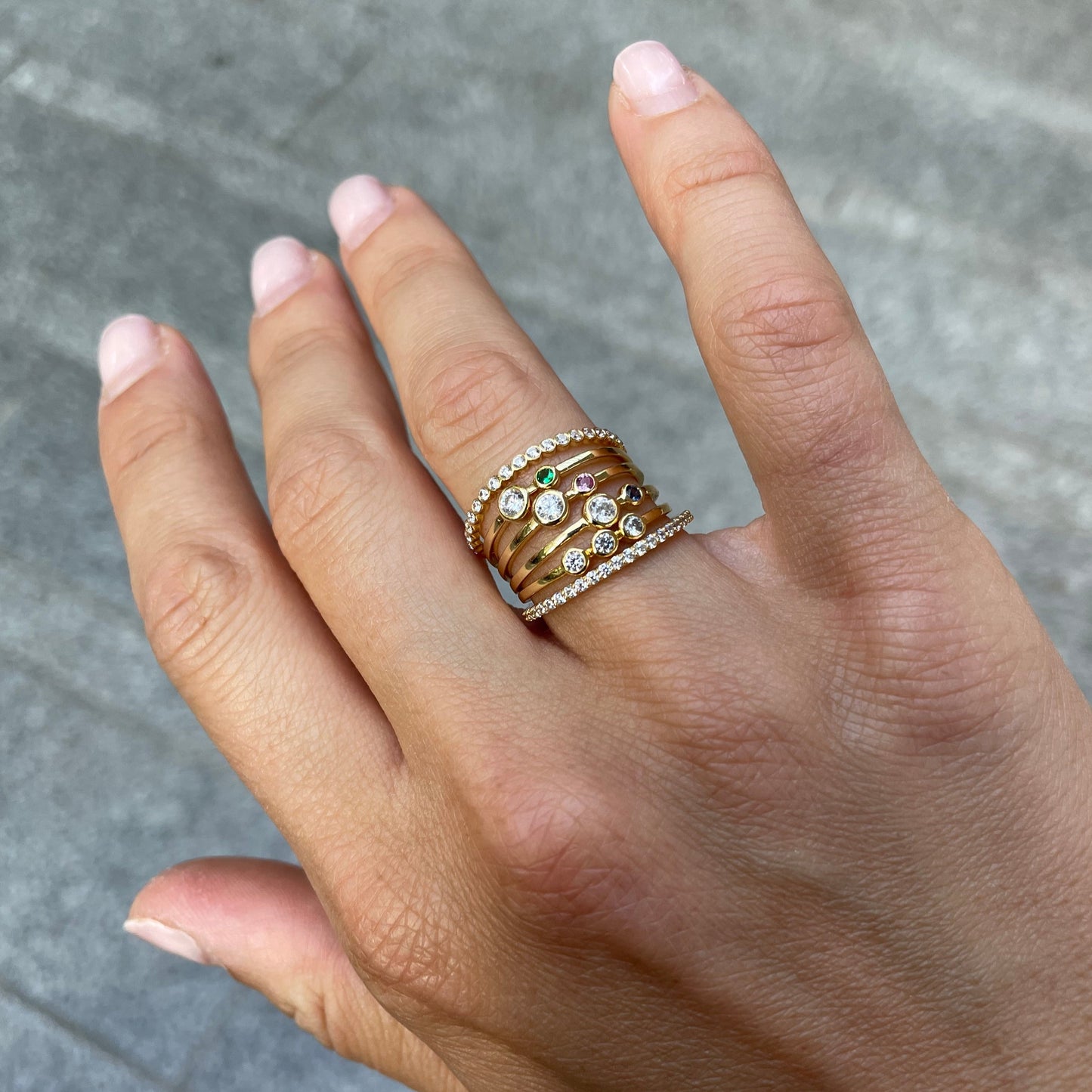 "Eliza" Stackable Pavé Diamond Eternity Ring - - Jewelry - Goldie Paris Jewelry - Ring stackable