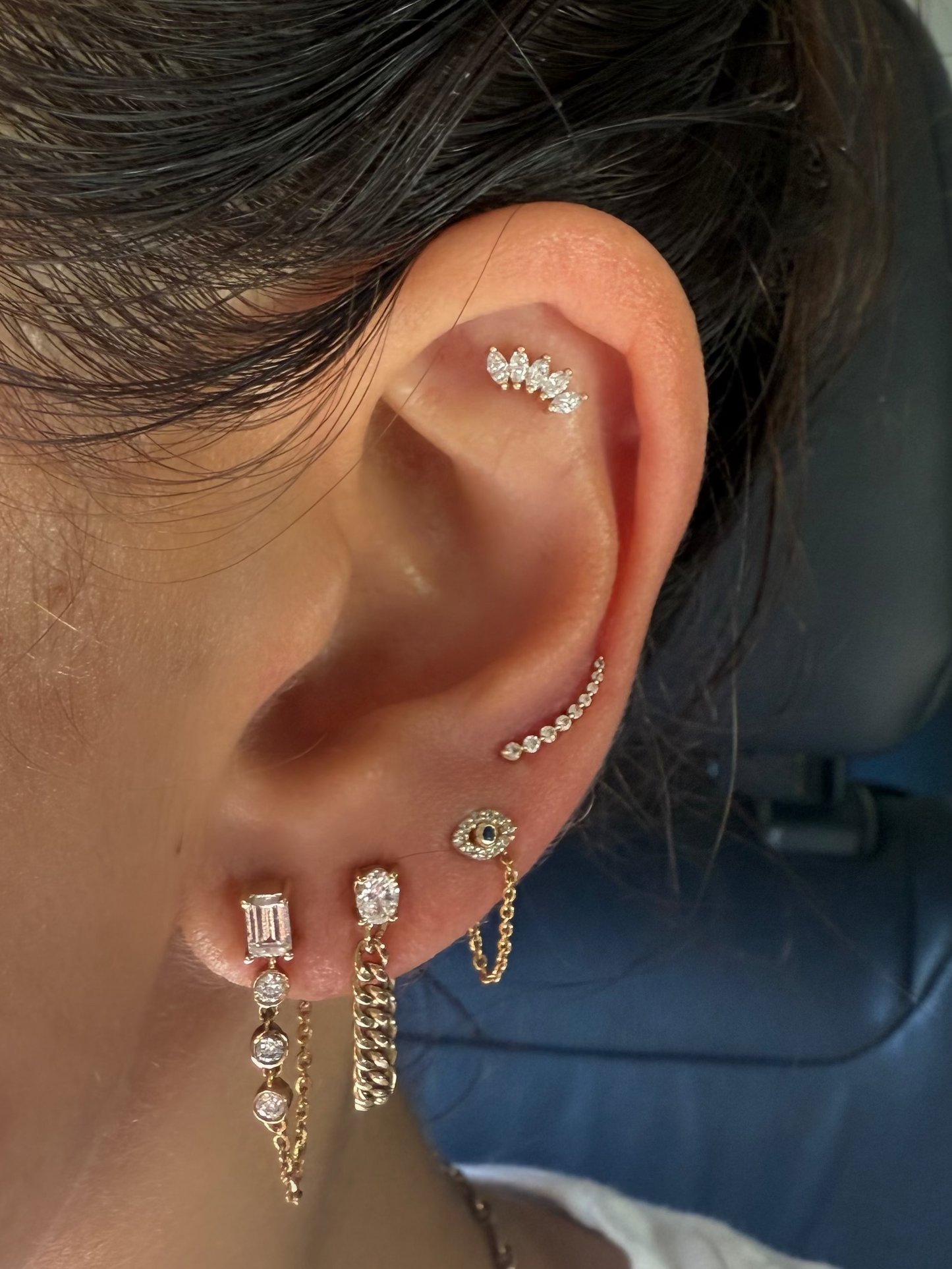 Marquise Crown Flat-Back Stud