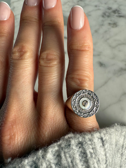 Sultana Diamond and Pearl Ring