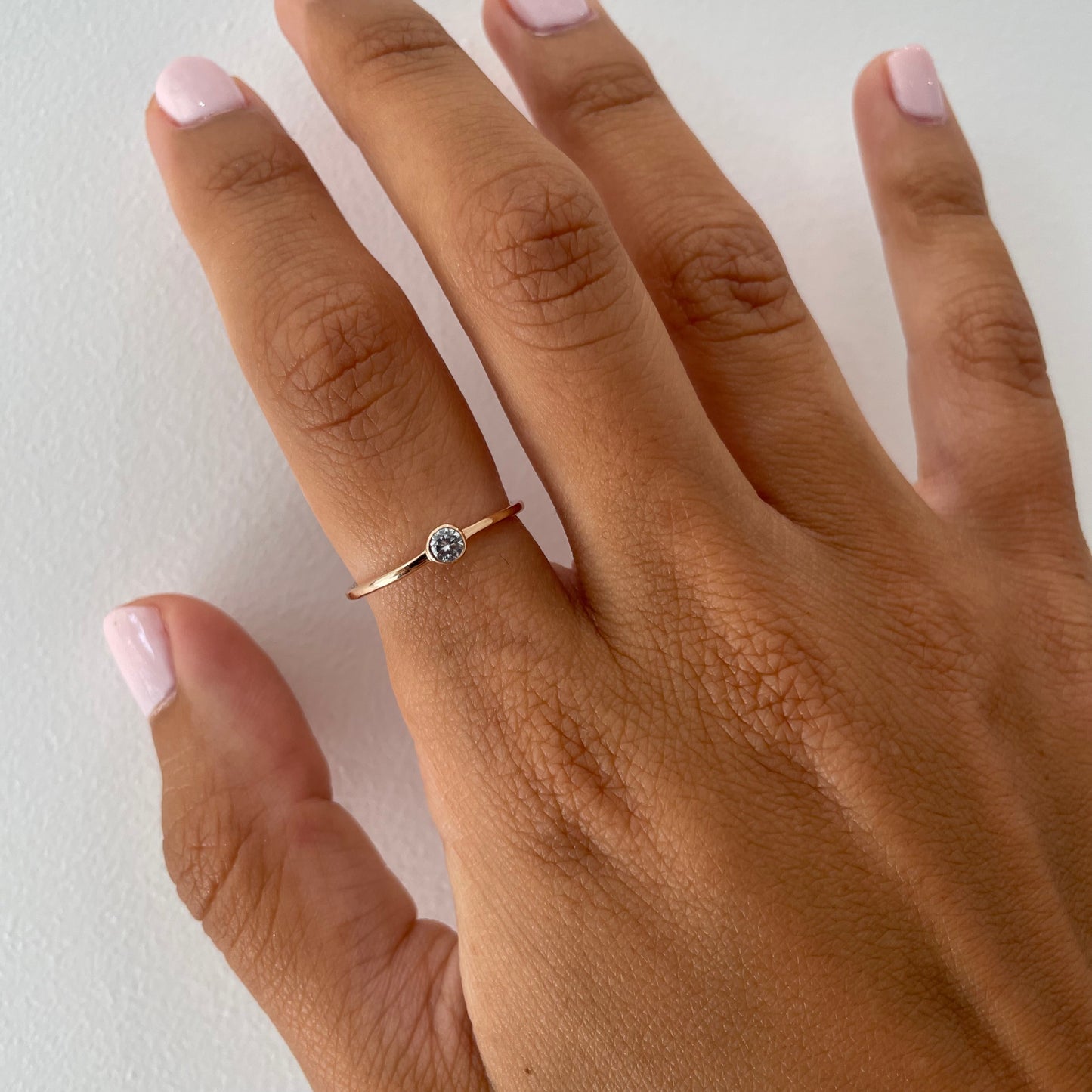 "Camilla" Single Bezel Diamond Ring - - Jewelry - Goldie Paris Jewelry - Bezel Ring