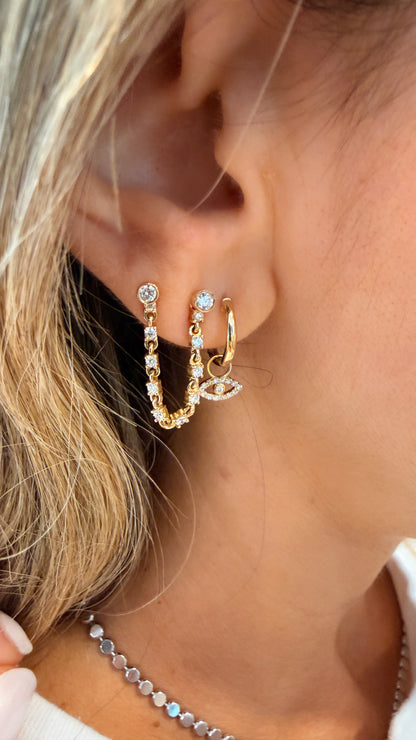 Liana stud chains diamonds Earring