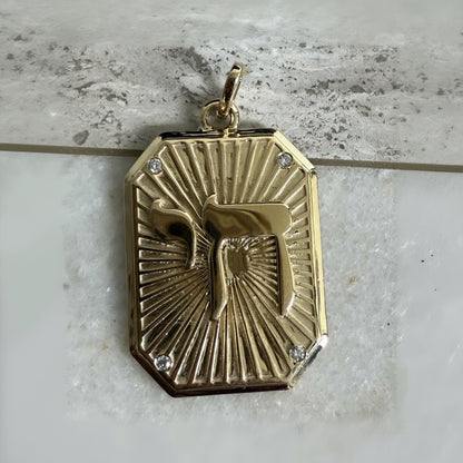 Chai Fluted Pendant Dogtag
