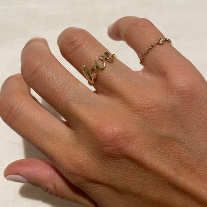 "Love" Solid Gold Ring - - Jewelry - Goldie Paris Jewelry - Ring statement